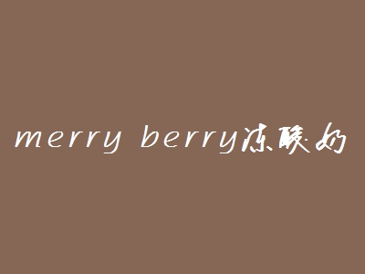 merry berry冻酸奶加盟