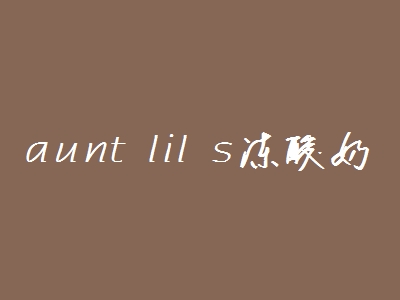 aunt lil s冻酸奶加盟
