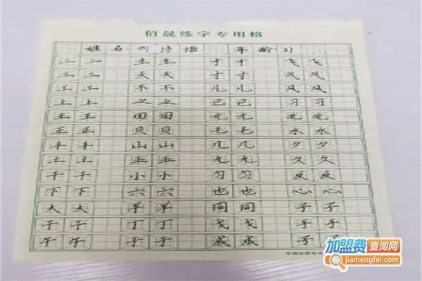 正元格佰晟练字加盟